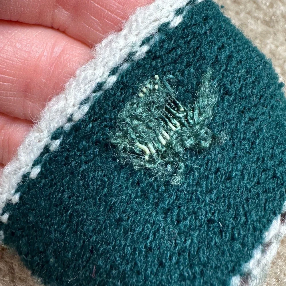 Unbranded Knit Bird Mittens Kids Small Green White Fair Isle Winter Accessory